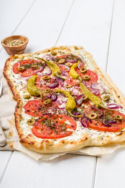 Lekker Zelfgemaakte Italiaanse Pizza — Stockfoto