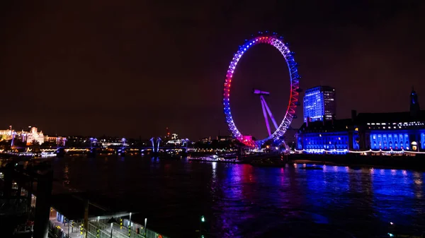 London Eye Bei Nacht — Stockfoto