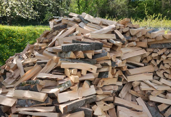 Gehäckseltes Brennholz Holz — Stockfoto