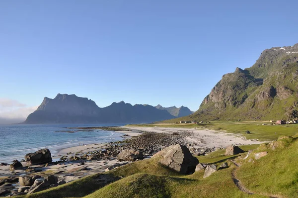 Lofoten Sobre Naturaleza Paisaje Fondo — Foto de Stock