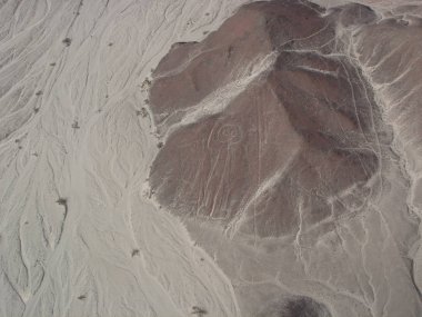 aerial view astronaut nasca lines peru clipart