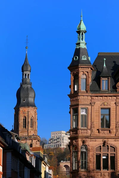Главная Улица Хайдельберга Хайлиггейсткирхе — стоковое фото