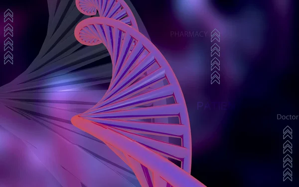 Digital Illustration Dna Structure Colour Background — Stock Photo, Image