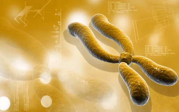 Цифровая Иллюстрация Хромосомы Цветном Фоне — стоковое фото