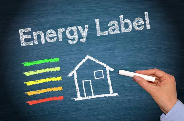 Huis Met Energie Etiket — Stockfoto
