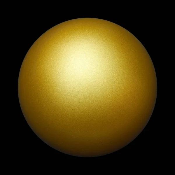 Una Palla Oro Ritagliata Contro Sfondo Nero — Foto Stock