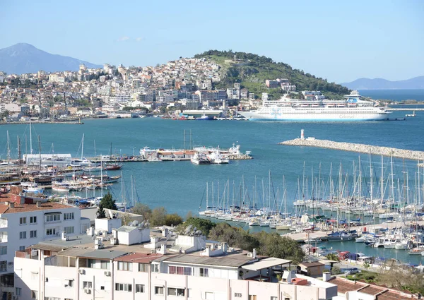 Kusadasi Turkey Aegean Turkish Aegean Big City Houses Sea Meditergroundwater — 图库照片