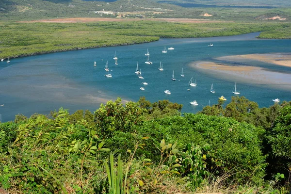 Point Vue Colline Herbeuse Surplombant Baie Cookstown — Photo