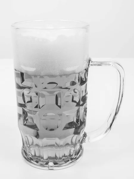 Kieliszek Duże Niemieckie Piwo Lager Czerni Bieli — Zdjęcie stockowe