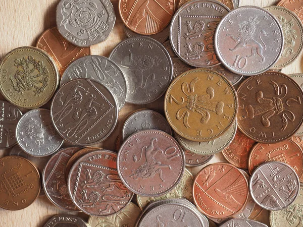 Britská Libra Mincí Měně Spojeného Království — Stock fotografie