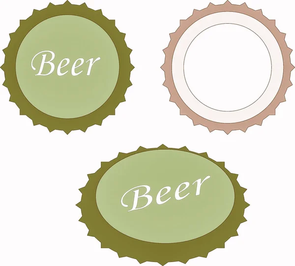 Vector Illustration Beer Caps White — Stock Photo, Image