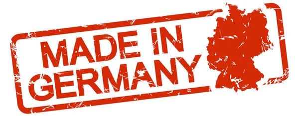 Grunge Stempel Met Frame Gekleurd Rood Tekst Gemaakt Duitsland — Stockfoto