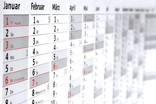 Kalender Voor Het Jaar Van Datum — Stockfoto