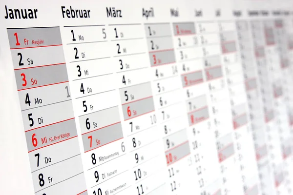 Kalendář Plánovač Organizátor Dne — Stock fotografie