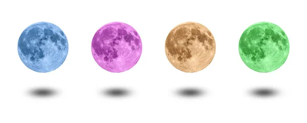 Full Moon Shade Four Colors White Background — Stock Photo, Image