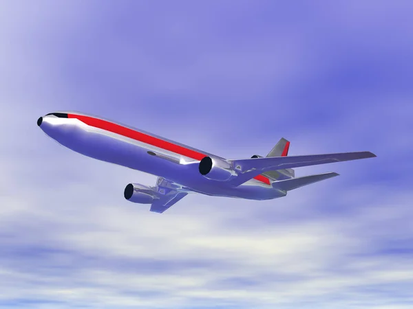 Letadlo Letící Nad Mraky — Stock fotografie