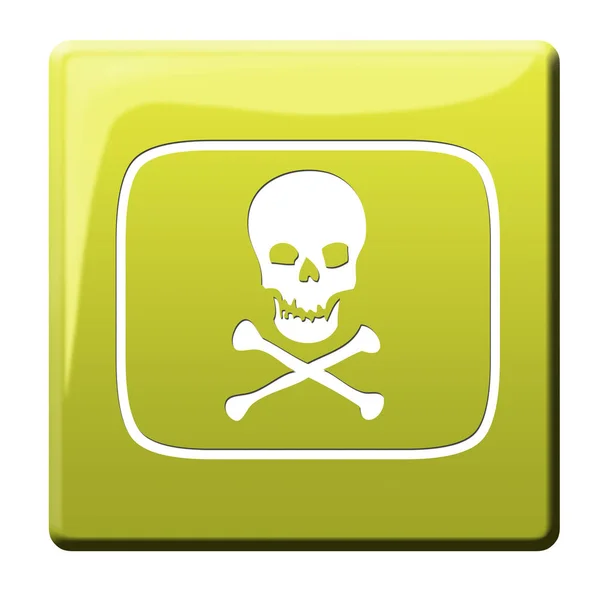 Toxic Skull Button Illustration — Stock Photo, Image