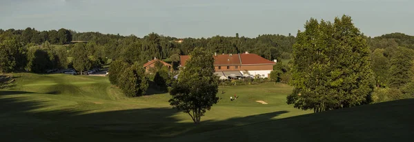 Verde Con Bandera Campo Golf Gut Thailing Steinhring Bavaria Superior — Foto de Stock