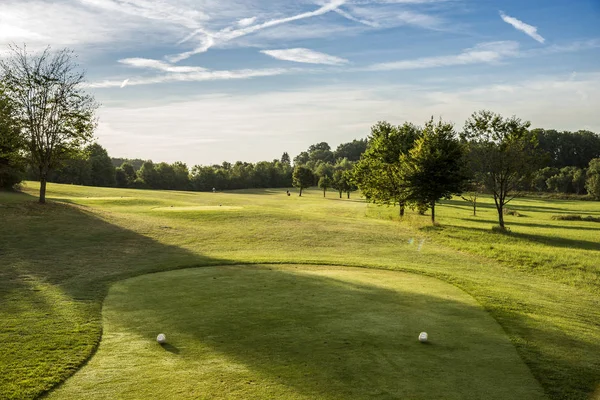 Verde Con Bandera Campo Golf Gut Thailing Steinhring Bavaria Superior —  Fotos de Stock