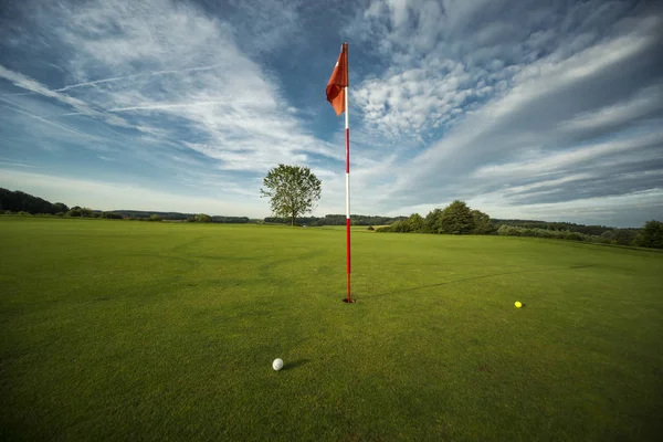 Green Flag Golf Course Gut Thailing Steinhring Upper Bavaria Bavaria — Stock Photo, Image