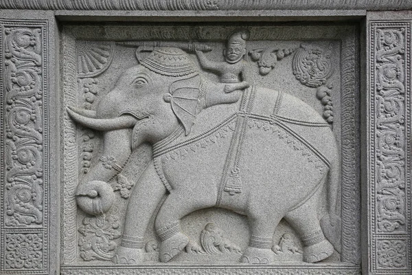 Elephant Relief Temple Tooth Kandy Sri Lanka — Stock Photo, Image