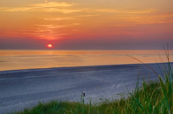 Večer Moři Pobřeží Severního Moře Denmarku — Stock fotografie