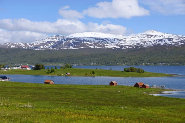 Gisundet Fjord Island Senja — 图库照片