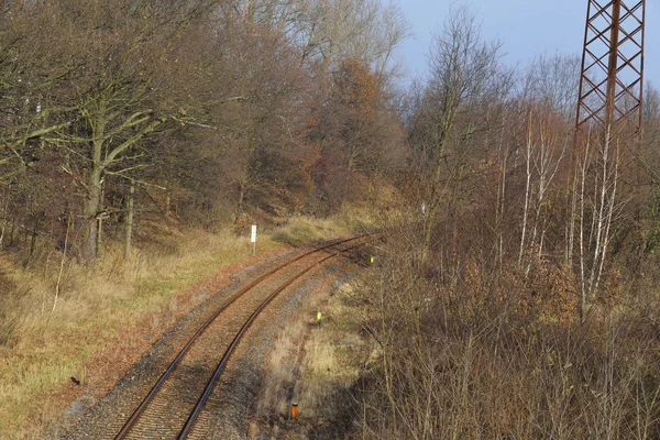 Demiryolu Rayları Tren Yolu — Stok fotoğraf