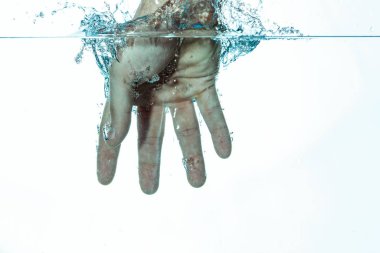 splash male hand into the water clipart