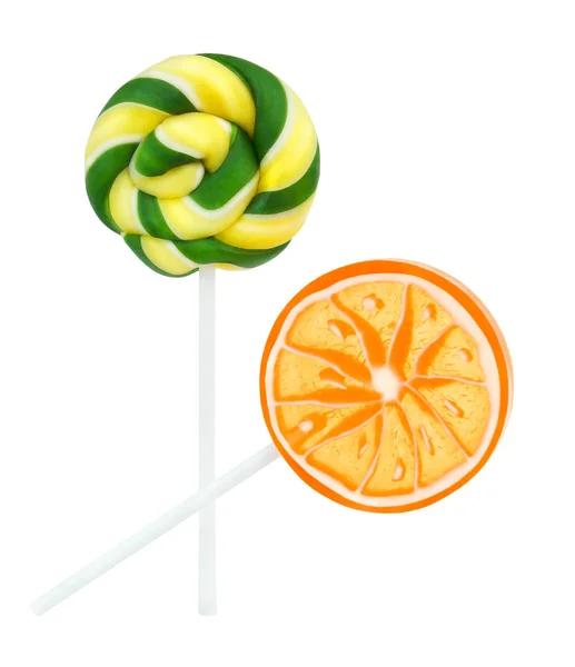 Orange Och Citron Klubbor Isolerad Vit Bakgrund — Stockfoto