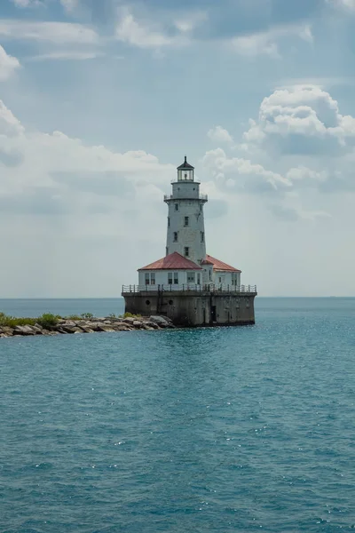 Lighthouse Front Harbor Chicago — Stock Photo, Image