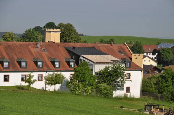 Zandt Kasteel Kasteel Veld Zandt Bavaria Landbouw Huis Huizen Landschap — Stockfoto
