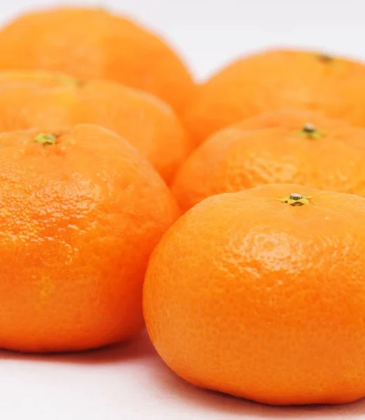 Fresh Tangerines White Background — Stock Photo, Image
