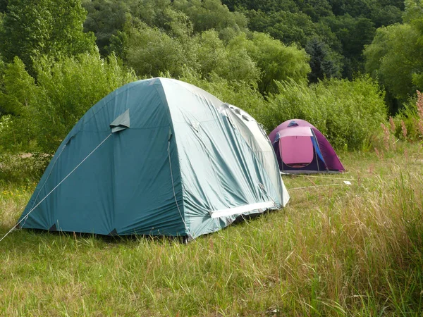 Camping Tält Bergen — Stockfoto