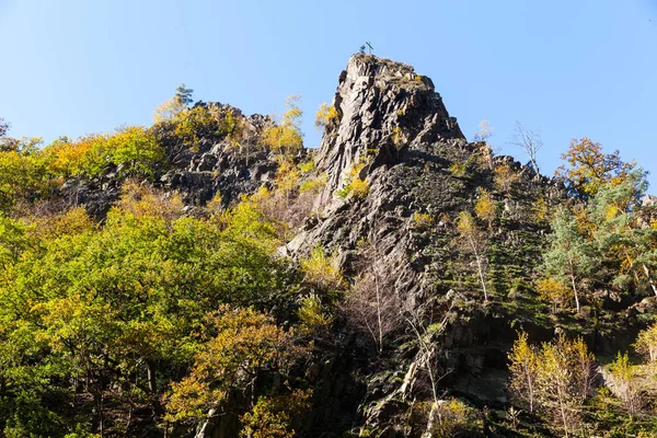 Bodetal Harz Harzer Hexen Stieg Blick Auf Die Felsen — Stock Fotó