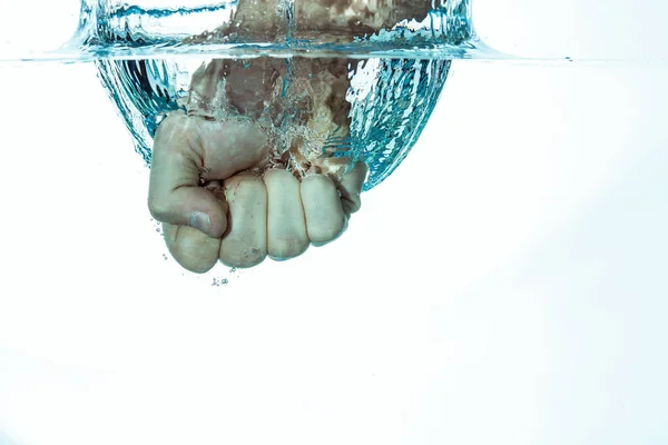 Rozprysk Męskiej Dłoni Wody — Zdjęcie stockowe