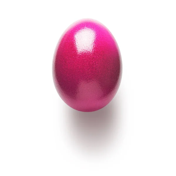 Růžové Namalované Velikonoční Vejce Izolované Bílém Pozadí Objekt Oříznutou Cestou — Stock fotografie