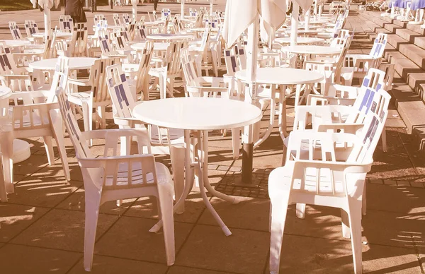 Stuhlreihen Für Outdoor Dehors Freien Bar Und Live Konzert Open — Stockfoto