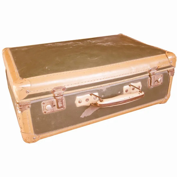 Ein Koffer Isoliert Über Einem Weißen Hintergrund Vintage — Stockfoto