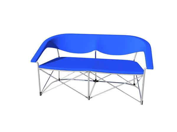 Blauer Stuhl Isoliert Auf Weißem Hintergrund — Stockfoto