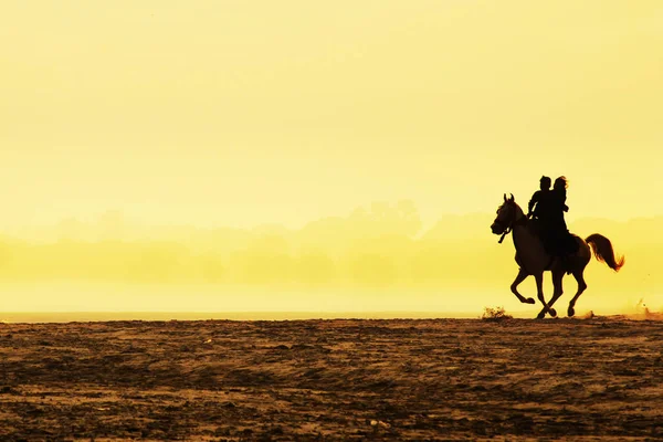 Uomo Donna Cavallo Varanasi India — Foto Stock