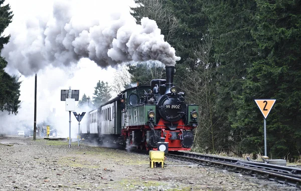 Locomotiva Vapor Livre Durante Dia — Fotografia de Stock