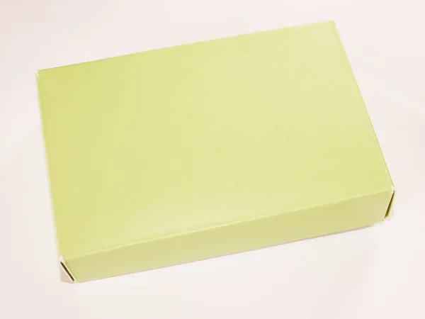 绿色黄色纸盒包装复古 — 图库照片