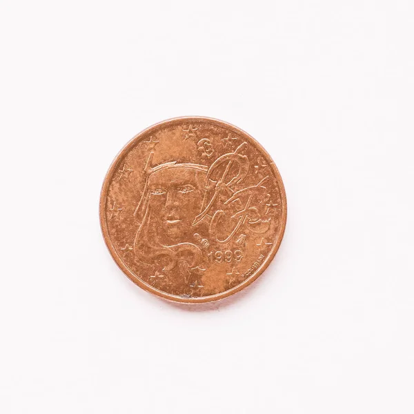 Valuta Van Europa Cent Munt Uit Frankrijk Vintage — Stockfoto