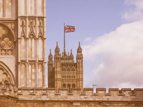 Vintage Looking Houses Parliament Aka Westminster Palace London — Stock Photo, Image