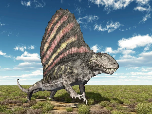 Computer Generated Illustration Pelycosaur Dimetrodon — Stock Photo, Image