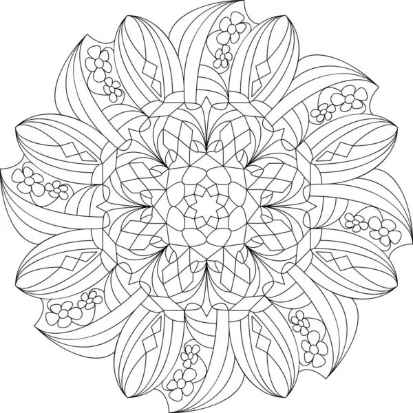 Mandala Modelo Para Colorir Livro Para Adultos Ajuda Meditação Venha — Fotografia de Stock