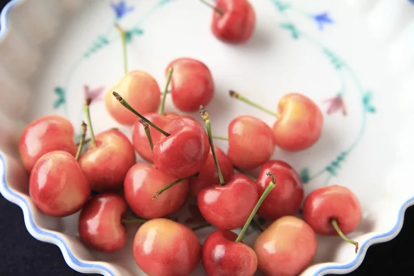 Fresh Red Cherries Background Close — Stock Photo, Image
