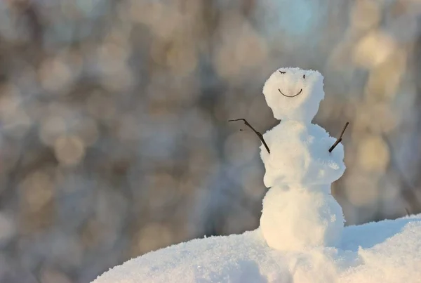 Χιονάνθρωπος Στο Χιόνι — Φωτογραφία Αρχείου
