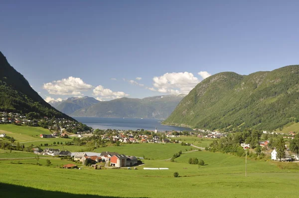 Vista Cima Vikoyri Sognefjord — Fotografia de Stock